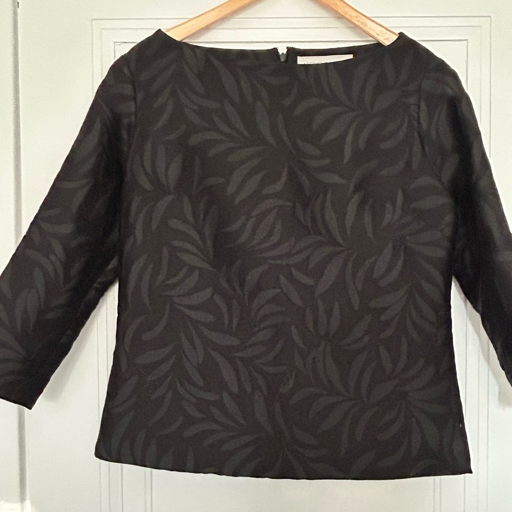 Serena & Lily Elegant Black Leaf Blouse